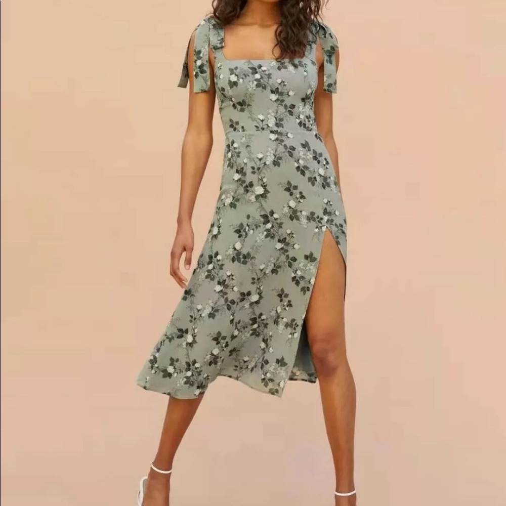 Reformation Twilight Dress in Verde